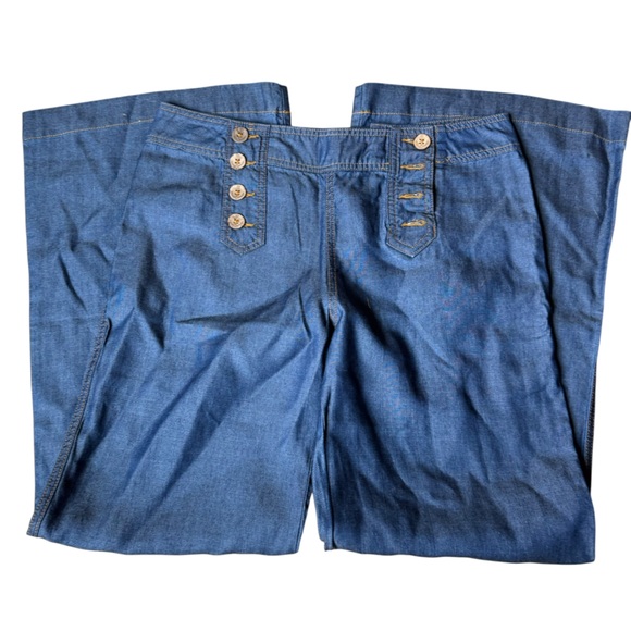 Anthropologie Elevenses Wide Leg Jeans Pants Trouser Sailor Sz 12 - Picture 4 of 7